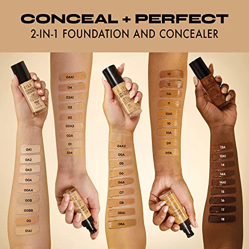 Milani Conceal + Perfect 2-in-1 Foundation + Concealer for a Flawless Complexion, Under Eye Corrector, Cover Redness and Imperfections, Waterproof and Sweatproof - Natural