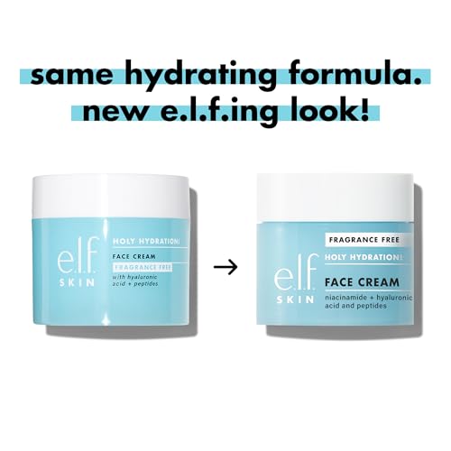 e.l.f. SKIN Holy Hydration! Face Cream, Fragrance Free, Smooth, Non-Greasy, Lightweight, Nourishing, Moisturises, Softens, Absorbs Quickly, Suitable For All Skin Types