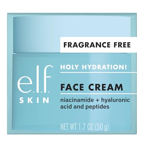 e.l.f. SKIN Holy Hydration! Face Cream, Fragrance Free, Smooth, Non-Greasy, Lightweight, Nourishing, Moisturises, Softens, Absorbs Quickly, Suitable For All Skin Types