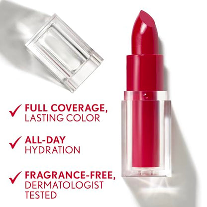 CoverGirl Clean Lip Color, Cinnablaze, Satin Finish, Squalane, Avocado & Aloe, Carmine-Free, Non-Drying, 0.12oz