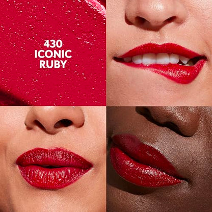 CoverGirl Clean Lip Color, Iconic Ruby, Satin Finish, Squalane, Avocado & Aloe, Carmine-Free, Non-Drying, 0.12oz