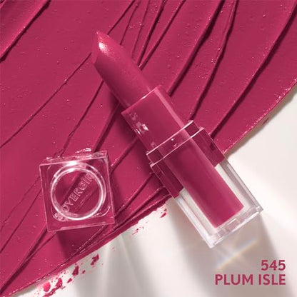 CoverGirl Clean Lip Color, Plum Isle, Satin Finish, Squalane, Avocado & Aloe, Carmine-Free, Non-Drying, 0.12oz
