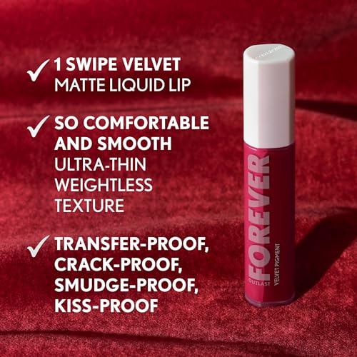 CoverGirl Outlast Forever Velvet Pigment, 100 Roseland, Matte Lipstick, Vegan Formula, Easy to Use, Glides on Effortlessly, Long-Lasting, Perfect Color, 0.30oz