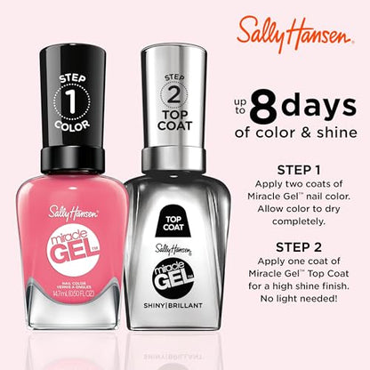 Sally Hansen Miracle Gel™, Rain-Glow, Long Lasting, Gel-Like Formula, No UV Lamp Needed, Pink Nail Polish