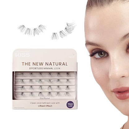 KISS The New Natural, False Eyelashes, 'Neo', 12mm-14mm, Includes 24 Wisps, Easy to Apply, Reusable Lash Clusters - 2 Pack