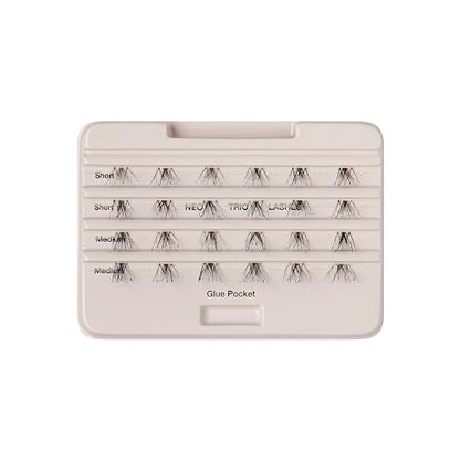 KISS The New Natural, False Eyelashes, 'Neo', 12mm-14mm, Includes 24 Wisps, Easy to Apply, Reusable Lash Clusters - 2 Pack