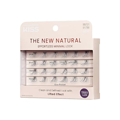 KISS The New Natural, False Eyelashes, 'Neo', 12mm-14mm, Includes 24 Wisps, Easy to Apply, Reusable Lash Clusters - 2 Pack