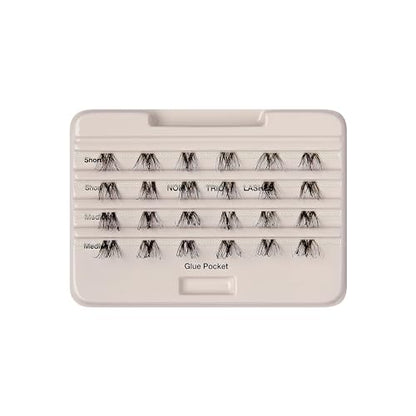 KISS The New Natural False Eyelashes, Easy to Apply, Reusable Fake Lashes, Cruelty Free, Includes 24 Short & Medium Length (12mm-16mm) Natural Volume Trio Lash Clusters - Style ‘Noir’ 2 Pack
