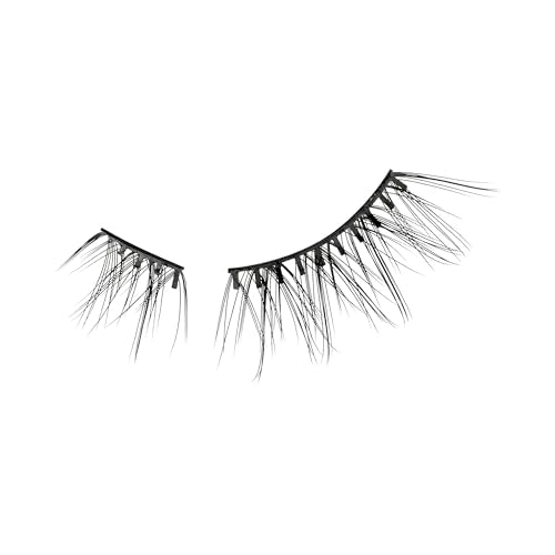 KISS imPRESS Falsies Easy Tab Press On Self Adhesive Eyelashes, Black, 'Classy Natural', 1 Pair of 6mm-7mm Inner Natural Volume Eyelash Clusters & 1 Pair of 6mm-10mm Outer Half-Lashes with Easy Tabs  - 3 Pack