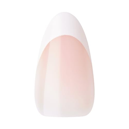 KISS Classy, Press On Nails, Nail glue included, 'Dashing', White, Medium Size, Almond Shape, Includes 28 Nails, 2g glue, 1 Manicure Stick, 1 Mini File