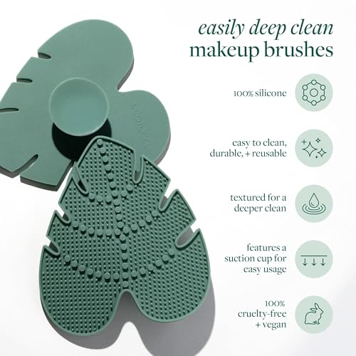 EcoTools Makeup Brush Cleansing Pad, Brush Cleaner Mat For Deep Cleaning Tools, Use With Makeup Brush Shampoo, 100% Silicone, Easy To Clean, Features Suction Cup For Easy Usage, Cruelty-Free, 1 Count