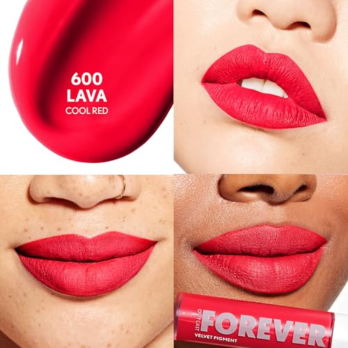 CoverGirl Outlast Forever Velvet Pigment, 600 Lava, Matte Lipstick, Vegan Formula, Easy to Use, Glides on Effortlessly, Long-Lasting, Perfect Color, 0.30oz