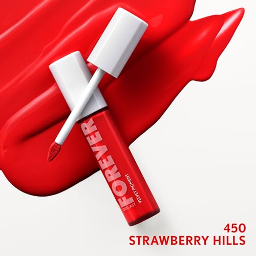 CoverGirl Outlast Forever Velvet Pigment, 450 Strawberry Hills, Matte Lipstick, Vegan Formula, Easy to Use, Glides on Effortlessly, Long-Lasting, Perfect Color, 0.30oz