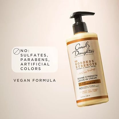 Carol's Daughter Goddess Strength Leave In Conditioner Cream, 10 Fl Oz - Strengthening and Moisturizing for Wavy, Curly Hair - 2 Pack