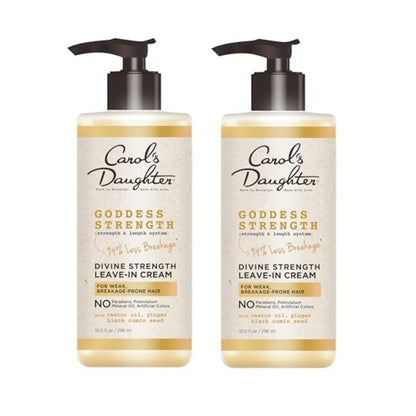 Carol's Daughter Goddess Strength Leave In Conditioner Cream, 10 Fl Oz - Strengthening and Moisturizing for Wavy, Curly Hair - 2 Pack