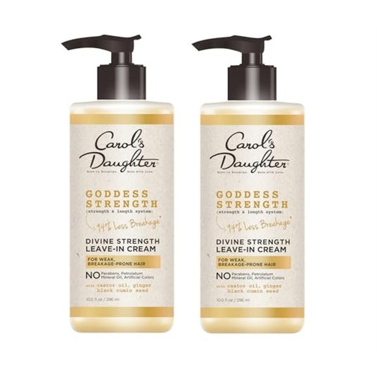 Carol's Daughter Goddess Strength Leave In Conditioner Cream, 10 Fl Oz - Strengthening and Moisturizing for Wavy, Curly Hair - 2 Pack