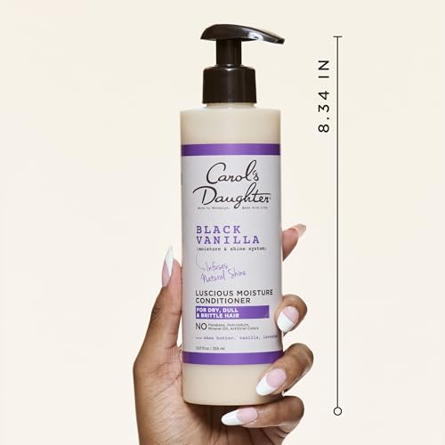Carol's Daughter Black Vanilla Moisture Sulfate Free Conditioner for Curly, Wavy or Natural Hair, Moisturizing Hair Care for Dry, Damaged Hair, 12 Fl Oz