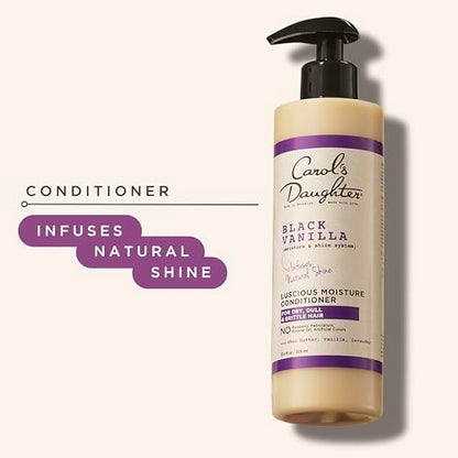 Carol's Daughter Black Vanilla Moisture Sulfate Free Conditioner for Curly, Wavy or Natural Hair, Moisturizing Hair Care for Dry, Damaged Hair, 12 Fl Oz