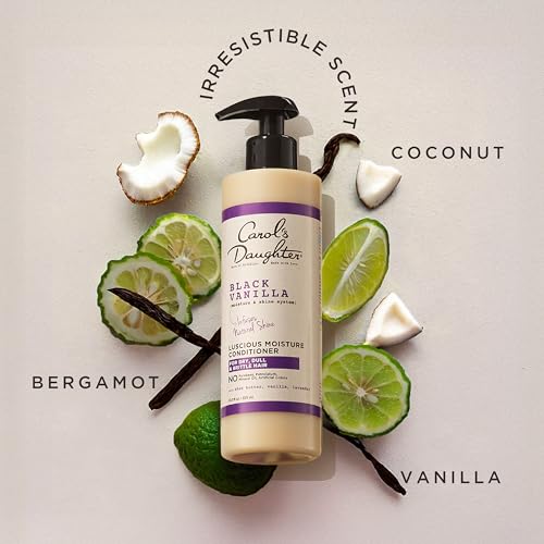 Carol's Daughter Black Vanilla Moisture Sulfate Free Conditioner for Curly, Wavy or Natural Hair, Moisturizing Hair Care for Dry, Damaged Hair, 12 Fl Oz