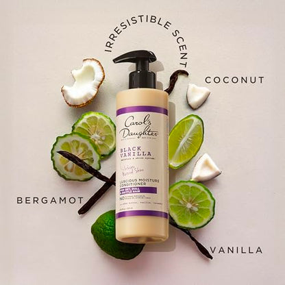 Carol's Daughter Black Vanilla Moisture Sulfate Free Conditioner for Curly, Wavy or Natural Hair, Moisturizing Hair Care for Dry, Damaged Hair, 12 Fl Oz