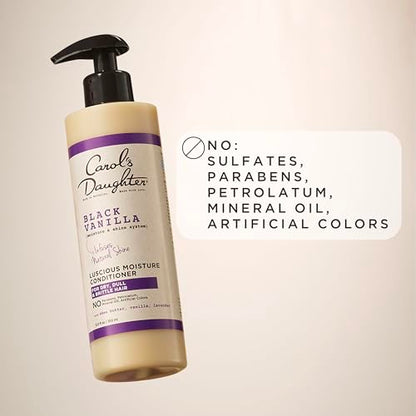 Carol's Daughter Black Vanilla Moisture Sulfate Free Conditioner for Curly, Wavy or Natural Hair, Moisturizing Hair Care for Dry, Damaged Hair, 12 Fl Oz
