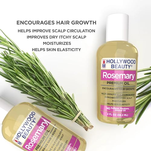 Hollywood Beauty Rosemary Premium Oil (2 Fl Oz) 3 Count, Yellow