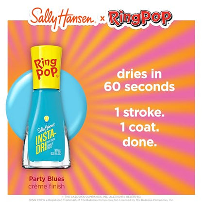 Sally Hansen Insta-Dri®, Ring Pop Party Blues, Quick Dry, Long Lasting, Streak-Free Shine, Blue Nail Polish