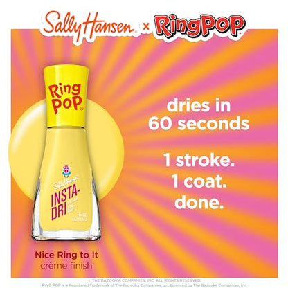 Sally Hansen Insta-Dri®, Ring Pop Nice Ring to It, Quick Dry, Long Lasting, Streak-Free Shine, Yellow Nail Polish
