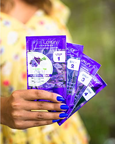 Morgan Taylor BareLuxury 4-Step Complete Pedicure & Manicure Packs - Complete Nail Care Kit with Soak, Masque, Scrub & Massage Butter, Professional Spa-Quality Treatments (Calm Lavender & Sage)