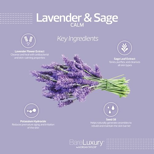 Morgan Taylor BareLuxury 4-Step Complete Pedicure & Manicure Packs - Complete Nail Care Kit with Soak, Masque, Scrub & Massage Butter, Professional Spa-Quality Treatments (Calm Lavender & Sage)