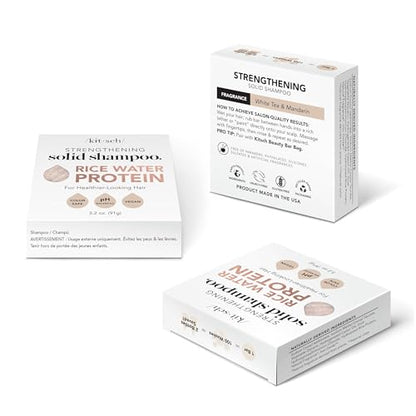 Kitsch Rice Water Shampoo Bar for Hair Growth – Strengthening Hair Shampoo for Men and Women – Reduce Breakage, Boosts Shine – Paraben, Silicone & Sulfate-Free, Vegan Hair Care - 3.2 oz