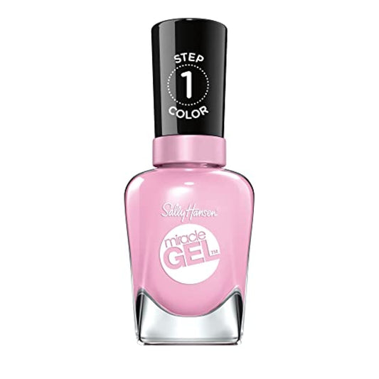 Sally Hansen Miracle Gel Salon Quality Nail Polish | Gel-Like Formula, Two-Step System, No UV Light Needed, Long Lasting | Opaque, Glossy | 239 Smartease | Baby Pink Nail Color