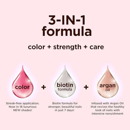 Sally Hansen Color Therapy Nail Polish | Biotin, Argan Oil, Long Lasting, Healthy Nails, Nail Strengthener, Semi-Opaque | 200 Powder Room | Soft Nude Nail Color