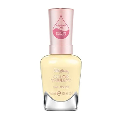 Sally Hansen Color Therapy Nail Polish | Biotin, Argan Oil, Long Lasting, Healthy Nails, Nail Strengthener, Semi-opaque | 460 Ray Of Light | Buttery Yellow Nail Color