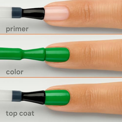 Sally Hansen Miracle Gel Salon Quality Nail Polish | Gel-Like Formula, Two-Step System, No UV Light Needed, Long Lasting | Opaque | 897 Wanderlush | Teal Green Nail Polish