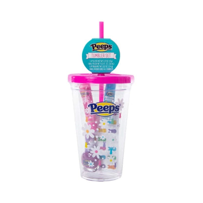 Peeps Tumbler Set With 1 Lip Gloss 1 Lip Balm 1 Nail Polish and Stickers