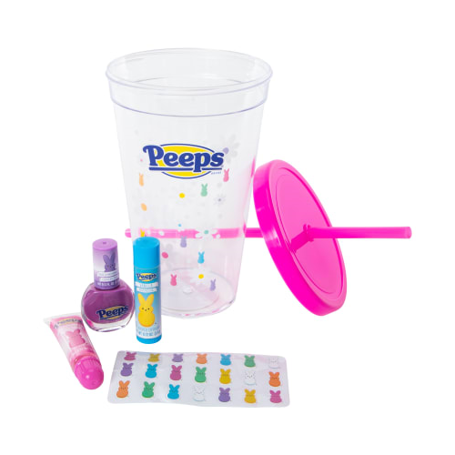 Peeps Tumbler Set With 1 Lip Gloss 1 Lip Balm 1 Nail Polish and Stickers