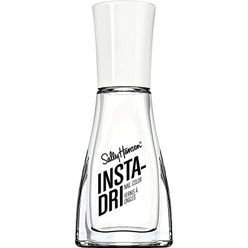 Sally Hansen Insta-Dri, White On Time, Quick Dry, Long Lasting, Semi Opaque, Shiny White Nail Polish
