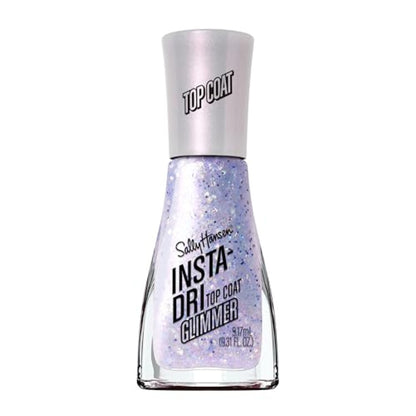 Sally Hansen Insta-Dri Nail Polish Top Coat | Quick Dry, Long Lasting, Streak-Free Shine, Sheer | Glimmer | Shimmery Purple Nail Polish
