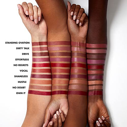 e.l.f. O Face Satin Lipstick, Richly Pigmented, Nourishing & Long-Lasting Creamy Lipstick, Infused With Jojoba, Vegan & Cruelty-Free, Drive