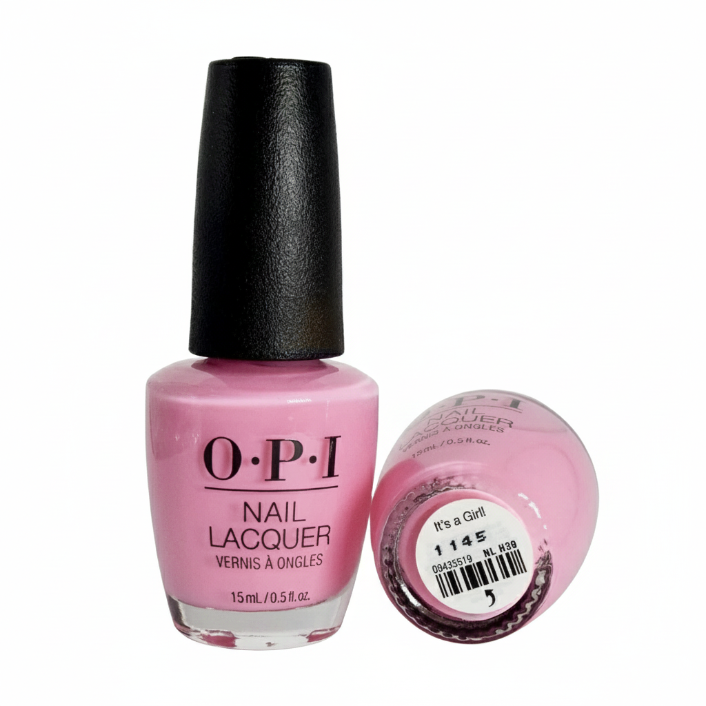 OPI Nail Lacquer It's a Girl! | Sheer Soft Pink Sheer Chip Resistant Nail Polish | Fast Drying, Streak Free