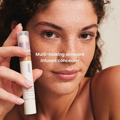 JOAH Perfect Complexion Under Eye Concealer and Serum, Korean Makeup, Hydrating Under Eye Concealer Stick for Dark Circles and Puffiness, Peptide Serum with Medium Coverage