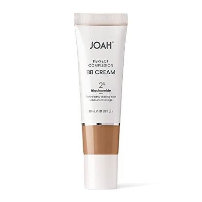 JOAH Beauty Perfect Complexion BB Cream with Hyaluronic Acid and Niaciminade,Korean Makeup with Medium Buildable Coverage,Evens Skin Tone,Lightweight,Semi Matte Finish,Tan with Neutral Undertones
