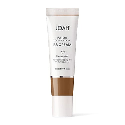 JOAH Beauty Perfect Complexion BB Cream with Hyaluronic Acid and Niaciminade,Korean Makeup with Medium Buildable Coverage,Evens Skin Tone,Lightweight,Semi Matte Finish Deep with Neutral Undertones