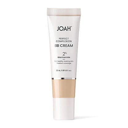 JOAH Beauty Perfecting BB Cream with Hyaluronic Acid and Niaciminade, Korean Makeup with Medium Buildable Coverage, Evens Skin Tone, Lightweight, Semi Matte Finish, Fair with Warm Undertones