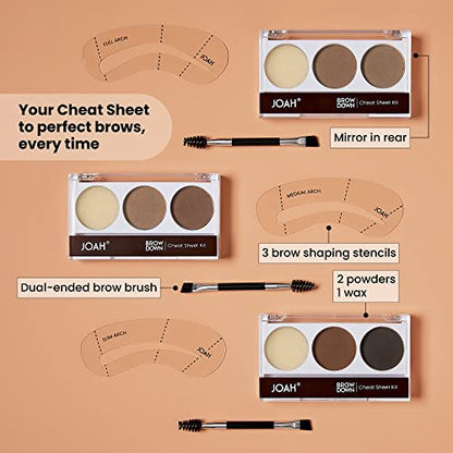 JOAH Beauty Brow Down Cheat Sheet Eyebrow Kit_Black Brown