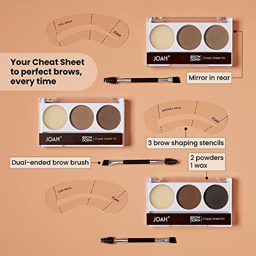 JOAH Beauty Brow Down Cheat Sheet Eyebrow Kit_Rich Brown