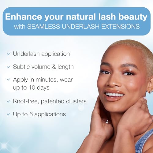 Ardell Seamless Under DIY Lash Extensions Kit Naked Style - Natural Lash Clusters Kit Wispy, Eyelash Clusters, 36 Individual Lashes, Cluster Eyelash Extensions with Bond & Seal, 1 Pack