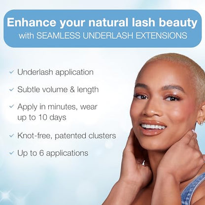 Ardell Seamless Under DIY Lash Extensions Kit Naked Style - Natural Lash Clusters Kit Wispy, Eyelash Clusters, 36 Individual Lashes, Cluster Eyelash Extensions with Bond & Seal, 1 Pack