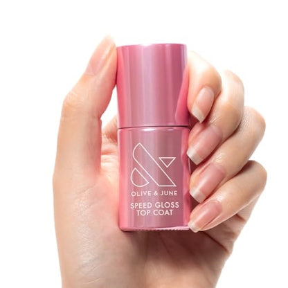 Olive & June Quick Dry Nail Polish | Instant, Fast-Drying, Smudgeproof Color | 15-free, Vegan Cruelty-Free Formula | Lasts up to 7 Days | Salon-Quality Manicure, Pedicure at Home | Speed Gloss Topcoat